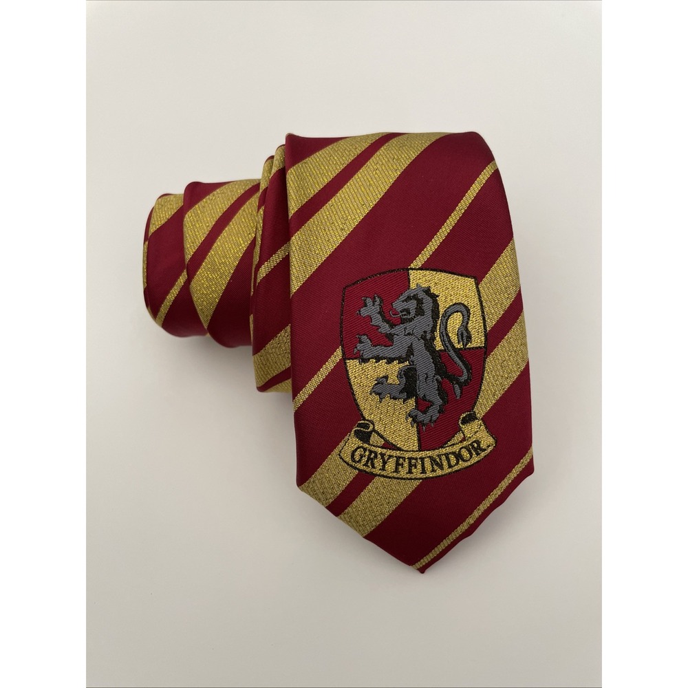 Harry Potter Gryffindor‎ House Crest Striped Necktie Burgundy Gold WB 01408756